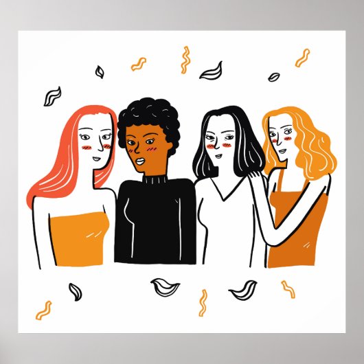 Diverse meisjes, verschillende nationaliteiten sam poster (Voorkant)