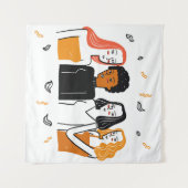 Diverse meisjes, verschillende nationaliteiten sam wandkleed (Voorkant (horizontaal))