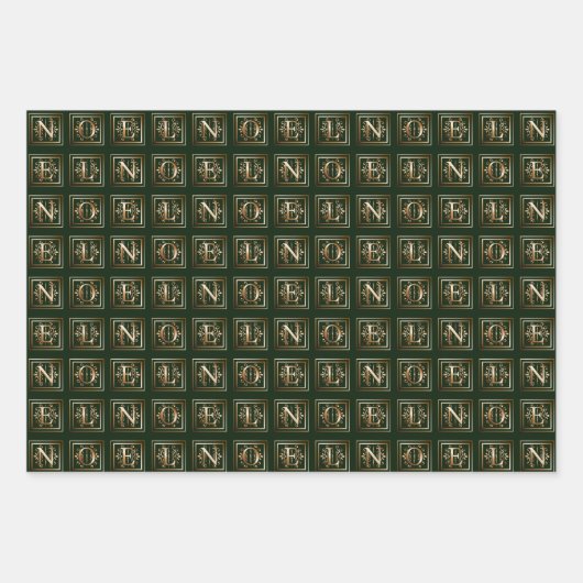 Diverse Metallic Deco Noel Kerstmis Inpakpapier Vel (Voorkant)