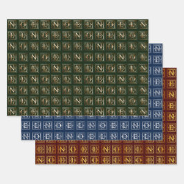 Diverse Metallic Deco Noel Kerstmis Inpakpapier Vel