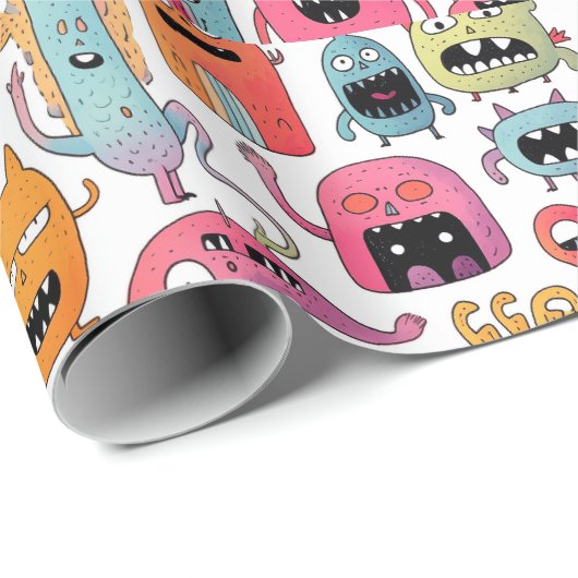 Diverse monsterfiguren cadeaupapier (Rol Hoek)