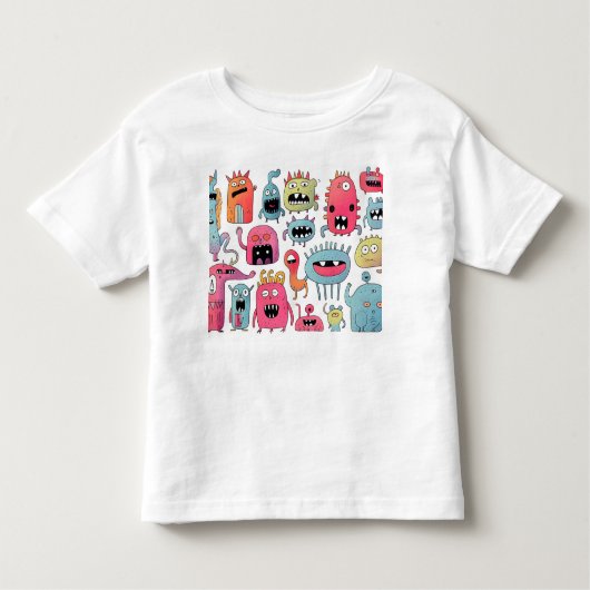 Diverse monsterfiguren kinder shirts (Voorkant)