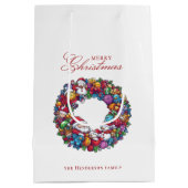 Diverse Motieven Vrolijk Kerstfeest Custom name Medium Cadeauzakje (Achterkant)