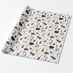 Diverse muziekinstrumenten cadeaupapier