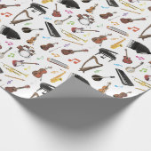 Diverse muziekinstrumenten cadeaupapier (Hoek)