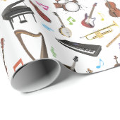 Diverse muziekinstrumenten cadeaupapier (Rol Hoek)