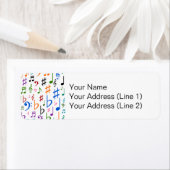 Diverse muzieknoten en symbolen etiket (Insitu)