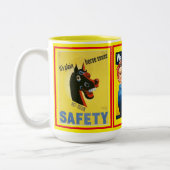 Diverse oude Amerikaanse Klassieke Posters Collage Tweekleurige Koffiemok (Links)