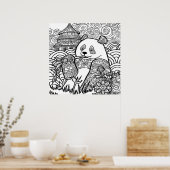 Diverse Panda Coloring (pagina 3) medium Post Poster (Keuken)