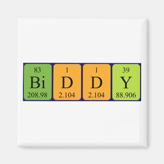 Diverse periodieke lijstnaam magnet (Voorkant)