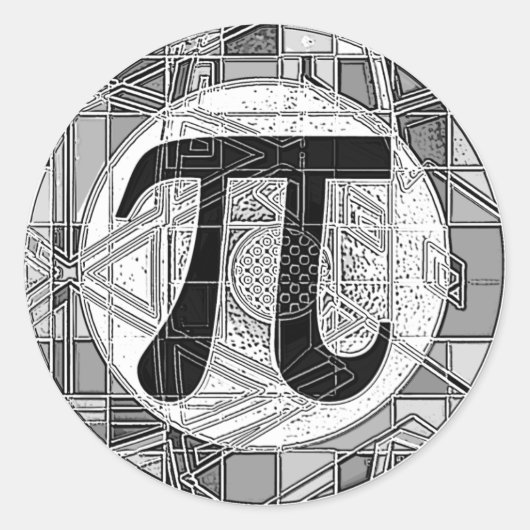 Diverse Pi Day Symbolen Rounds Ronde Sticker (Voorkant)