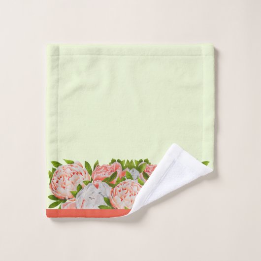 Diverse pioenen op een badkamerhanddoekset bad handdoek (Wasdoekje)