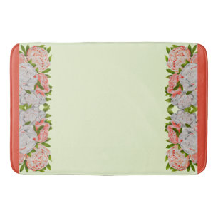 Diverse pioenen op een badmat