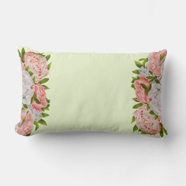 Diverse pioenen op een lumbaal kussen (Voorkant)