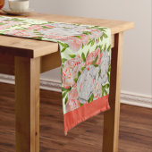 Diverse pioenen op een Table Runner Lange Tafelloper (Voorbeeld)