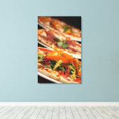 Diverse Pizza en Toppings Canvas Afdruk (Insitu (Houten vloer))