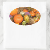 Diverse pompoenen ovale sticker (Tas)