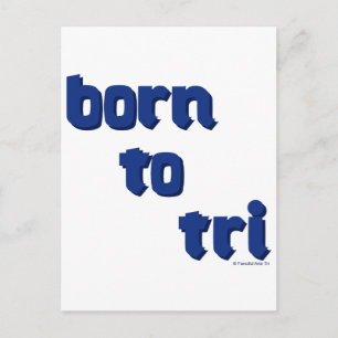 Diverse producten met de "geboren tot tri"-logo briefkaart