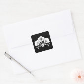 Diverse pruimenbloesems vierkante sticker (Envelop)