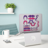 Diverse roze en Paarse snor Sticker (Laptop op bureau)