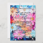 Diverse Schattigee Abstracte Daisy Flowers Verjaar Kaart (Voorkant)