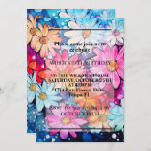 Diverse Schattigee Abstracte Daisy Flowers Verjaar Kaart (Voorkant / Achterkant)