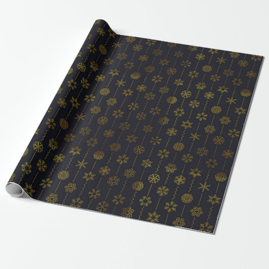 Diverse sneeuwvlokontwerpen cadeaupapier (Uitgerold)