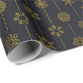 Diverse sneeuwvlokontwerpen cadeaupapier (Rol Hoek)