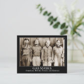 Diverse soorten gasmaskers briefkaart (Staand voorkant)