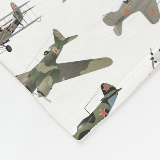 Diverse Sovjet WW2-vliegtuigen Fleece Deken (Hoek)