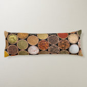 Diverse specerijen en voedselingrediënten lichaamskussen (Achterkant)