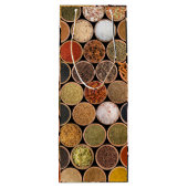 Diverse specerijen en voedselingrediënten wijn cadeautas (Achterkant)