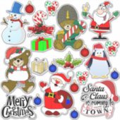 Diverse Stickers voor kerstvakantie Santa Snowman (Voorkant)