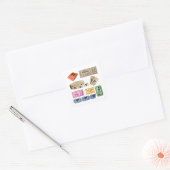 Diverse tickets vierkante sticker