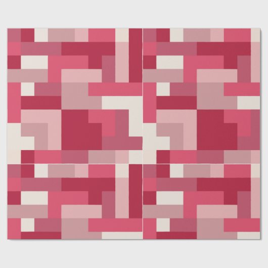 Diverse tinten rood abstract cadeaupapier (Vlak)