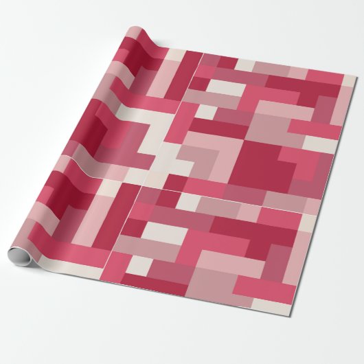 Diverse tinten rood abstract cadeaupapier (Uitgerold)