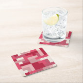 Diverse tinten rood abstract kartonnen onderzetters (Insitu)