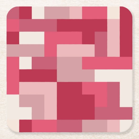 Diverse tinten rood abstract kartonnen onderzetters (Voorkant)