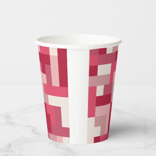 Diverse tinten rood abstract papieren bekers (Rechts)