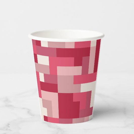 Diverse tinten rood abstract papieren bekers (Voorkant)