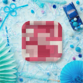 Diverse tinten rood abstract papieren bordje (Feest)