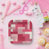 Diverse tinten rood abstract papieren bordje (Feest)