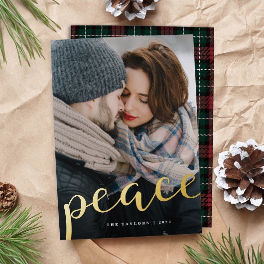 Diverse verticale foto van de Vrede Folie Feestdagenkaart