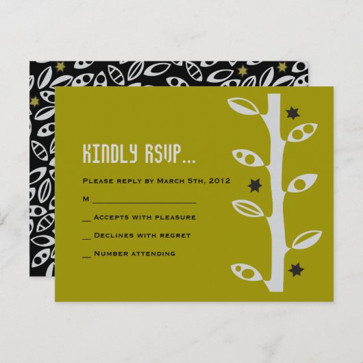 DIVERSE VINES Bar Bat Mitzvah Reply RSVP Card (Voorkant / Achterkant)