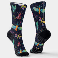 Diverse Vliegende Bugs Krijt Tekenpatroon Zwart