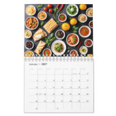 Diverse voedingsmiddelen op tafel kalender (Jan 2027)