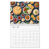 Diverse voedingsmiddelen op tafel kalender (Mar 2027)