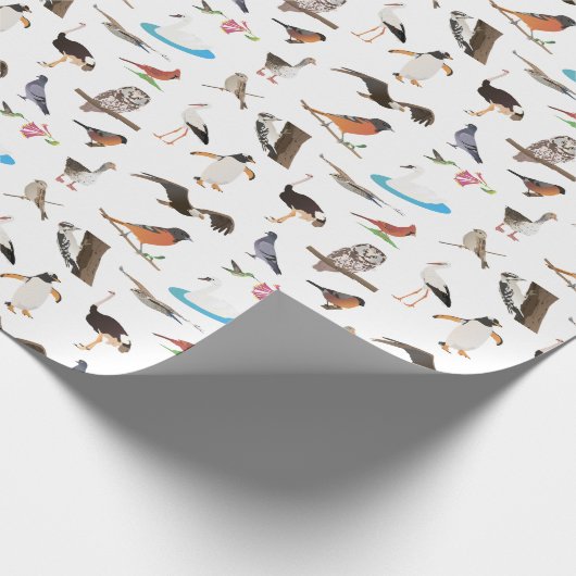 Diverse vogels cadeaupapier (Hoek)