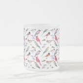 Diverse vogels in de waterverf - schattige gezelsc matglas koffiemok (Center)