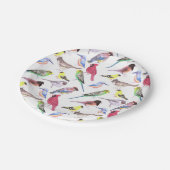 Diverse vogels in de waterverf - schattige gezelsc papieren bordje (Gekanteld)